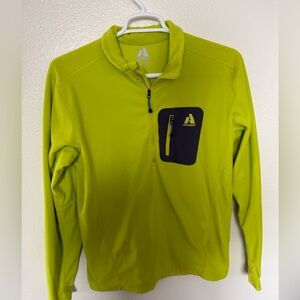 Eddie Bauer Men's First Ascent Neon Green Quarter Zip Fleece Size Large Tall